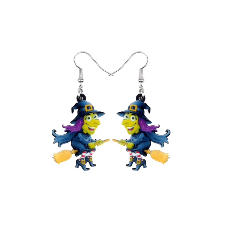 Flying Green Witch Drop Earrings sold by Zulily