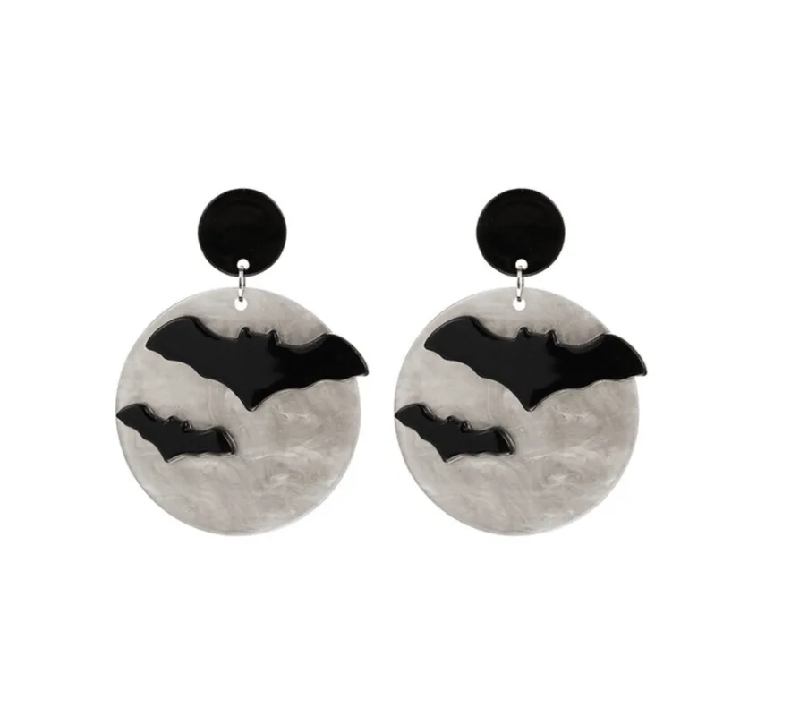 Circular Flying Bats In Cloudy Sky Drop Earrings sold by Zulily