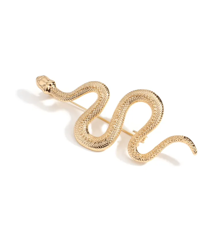 Classic Snake Brooch in Gold sold by Zulily