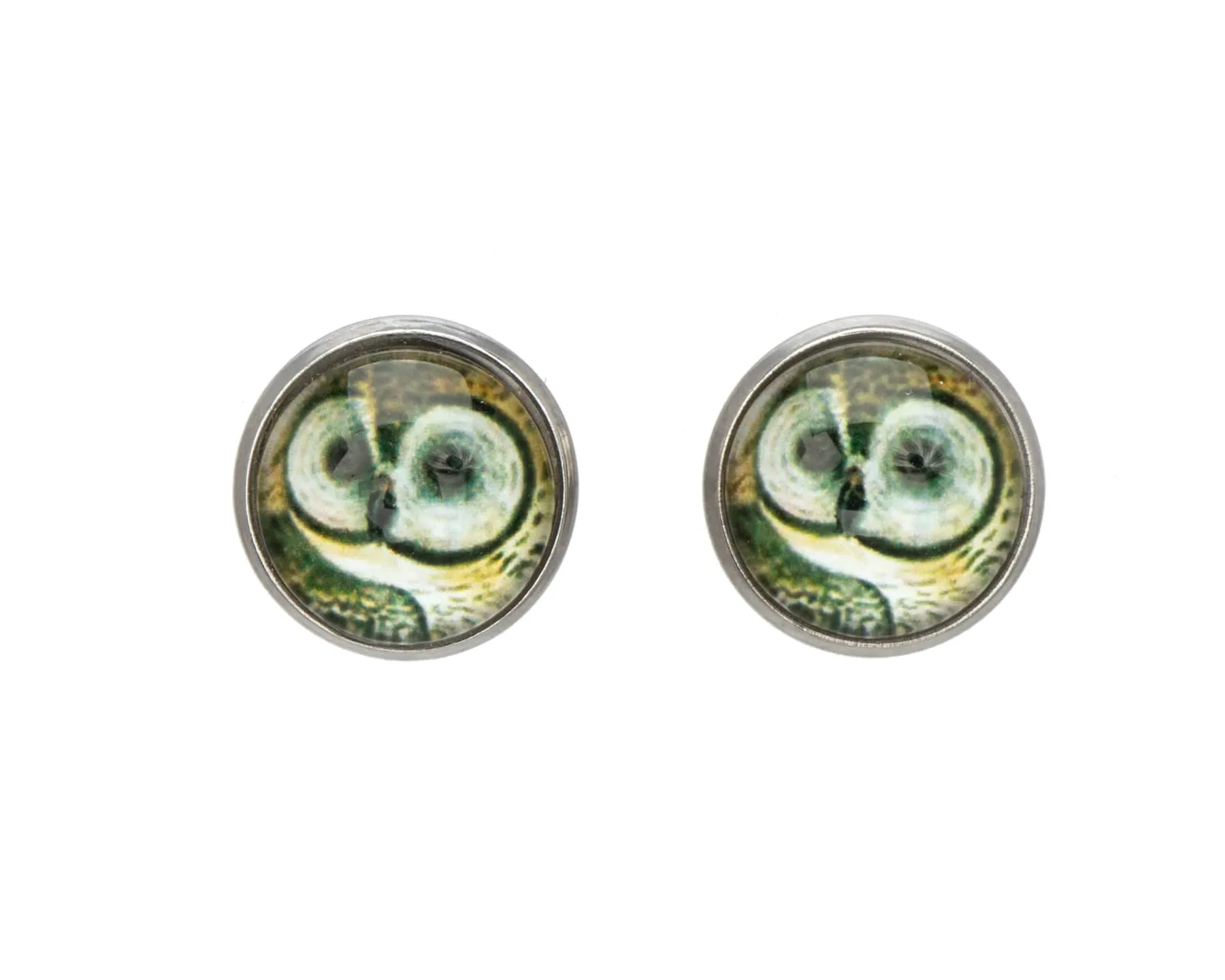 Brown Owl Patterned Circular Stud Earrings sold by Zulily
