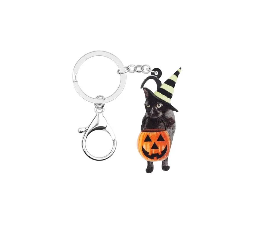 Black Halloween Cat Keychain sold by Zulily