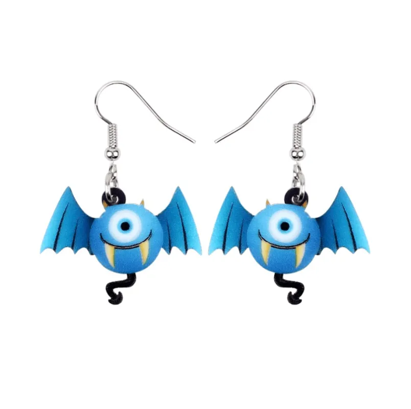 Blue Bat With Fangs Drop Earrings sold by Zulily
