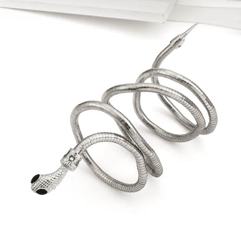 Silvertone Snake Multi Wear Necklace And Bracelet sold by Zulily