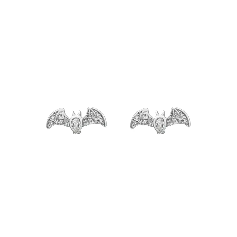 Sterling Silver Cubic Zirconia Bat Stud Earrings sold by Zulily
