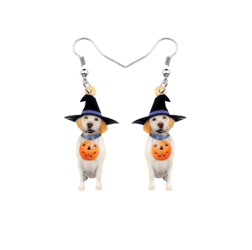 Trick Or Treating Dog Drop Earrings sold by Zulily