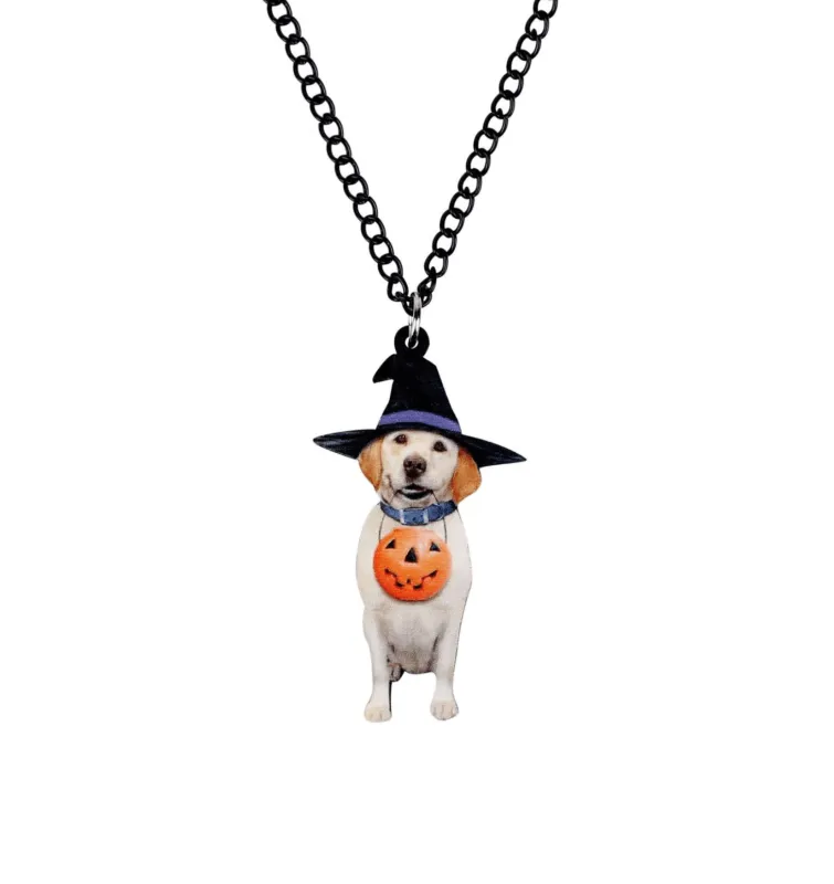 Trick Or Treating Dog Pendant Necklace sold by Zulily