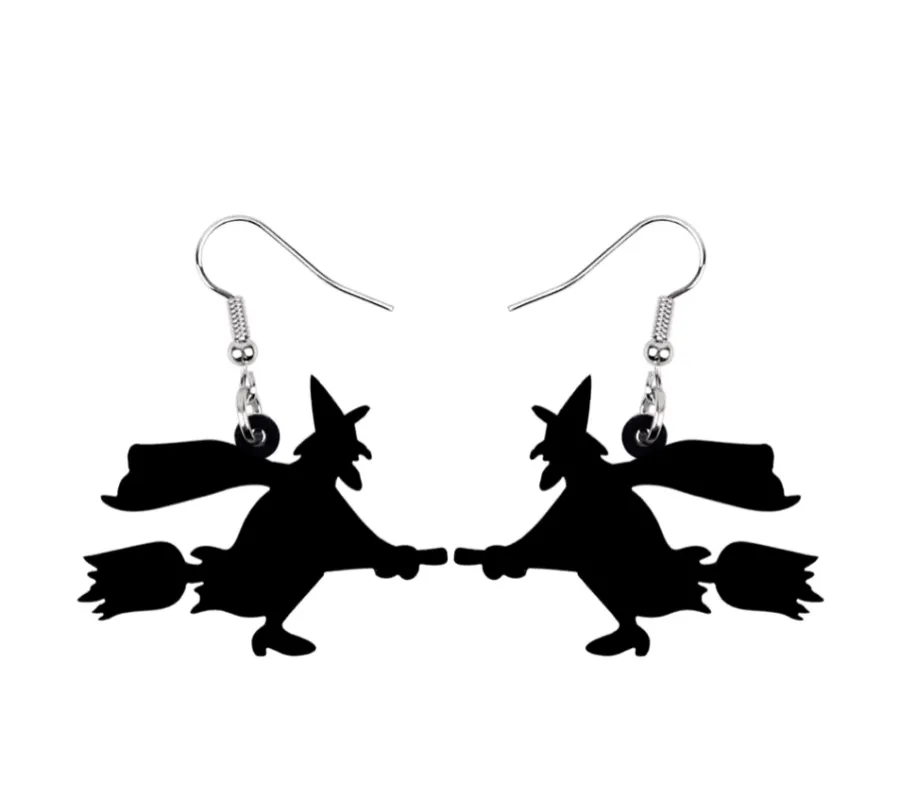 Witch Silhouette Drop Earrings sold by Zulily