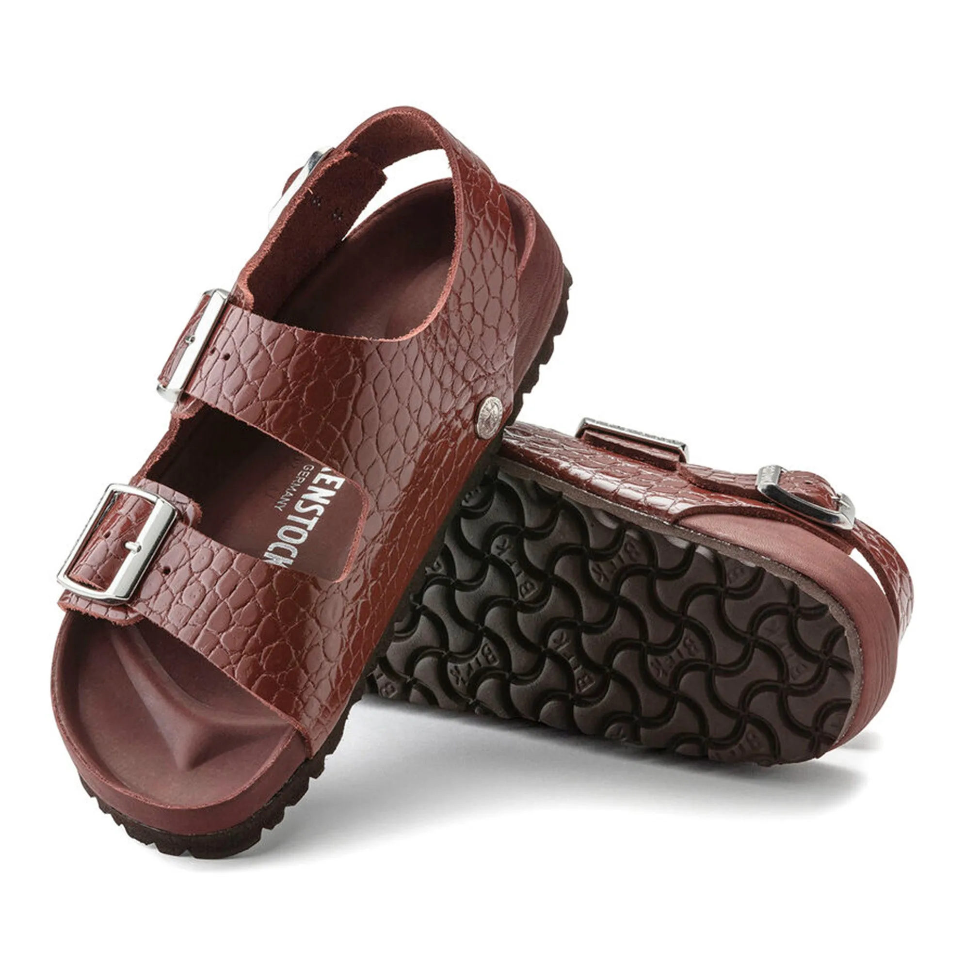 Birkenstock Milano EXQ Reptile Leather Chocolate sold by Zulily product image thumbnail 2