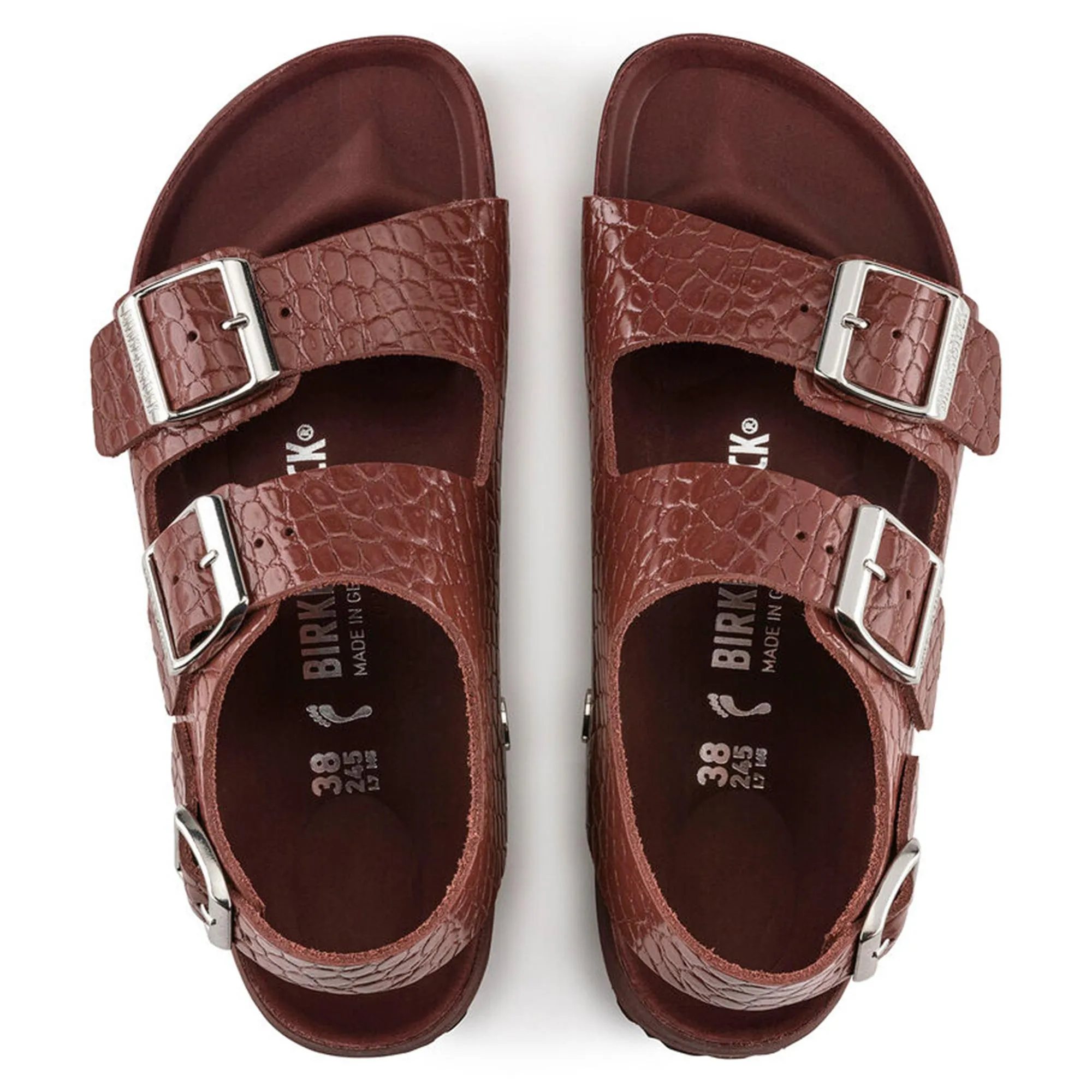 Birkenstock Milano EXQ Reptile Leather Chocolate sold by Zulily product image thumbnail 3