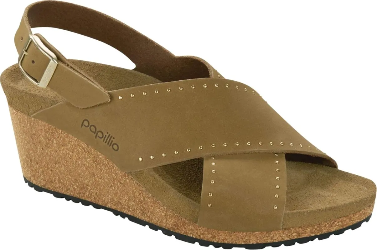 Birkenstock Samira Leather Mud Green Rivets sold by Zulily