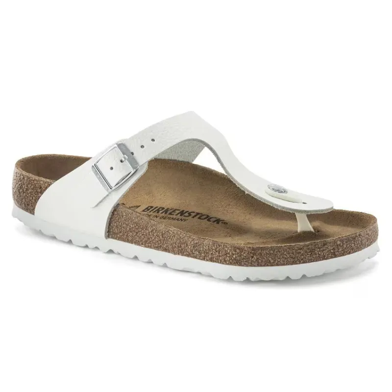 Birkenstock Gizeh Natural Leather White sold by Zulily