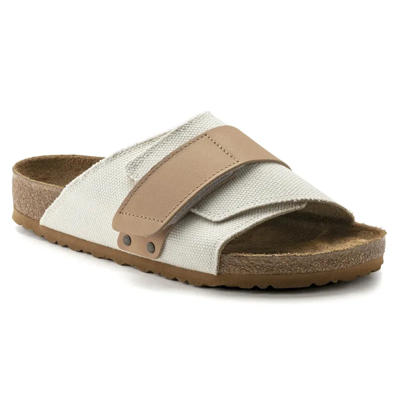 Birkenstock Kyoto Textile Leather Eggshell sold by Zulily