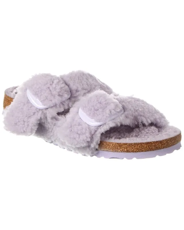 Birkenstock Arizona Big Buckle Teddy Rivet Logo Fur Animal Purple Faux sold by Zulily