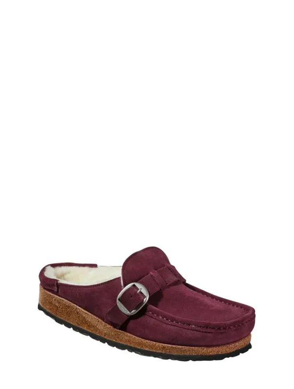 Birkenstock Buckley Shearling Suede Leather Maroon sold by Zulily