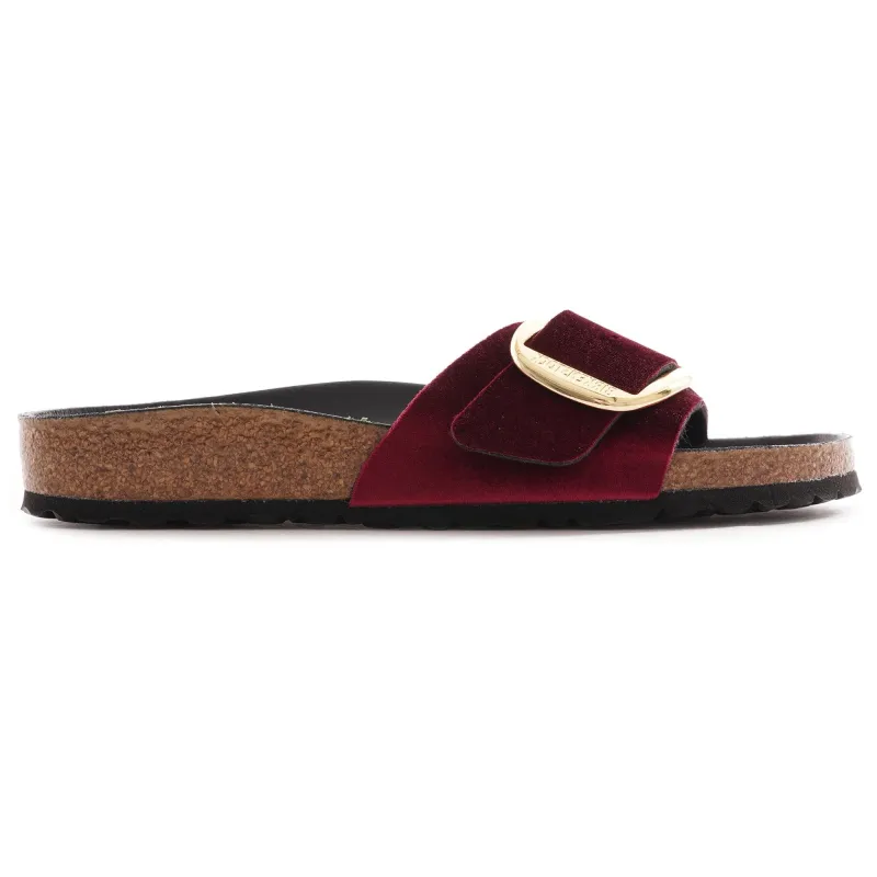 Birkenstock Madrid Big Buckle Rivet Logo Velvet Maroon sold by Zulily
