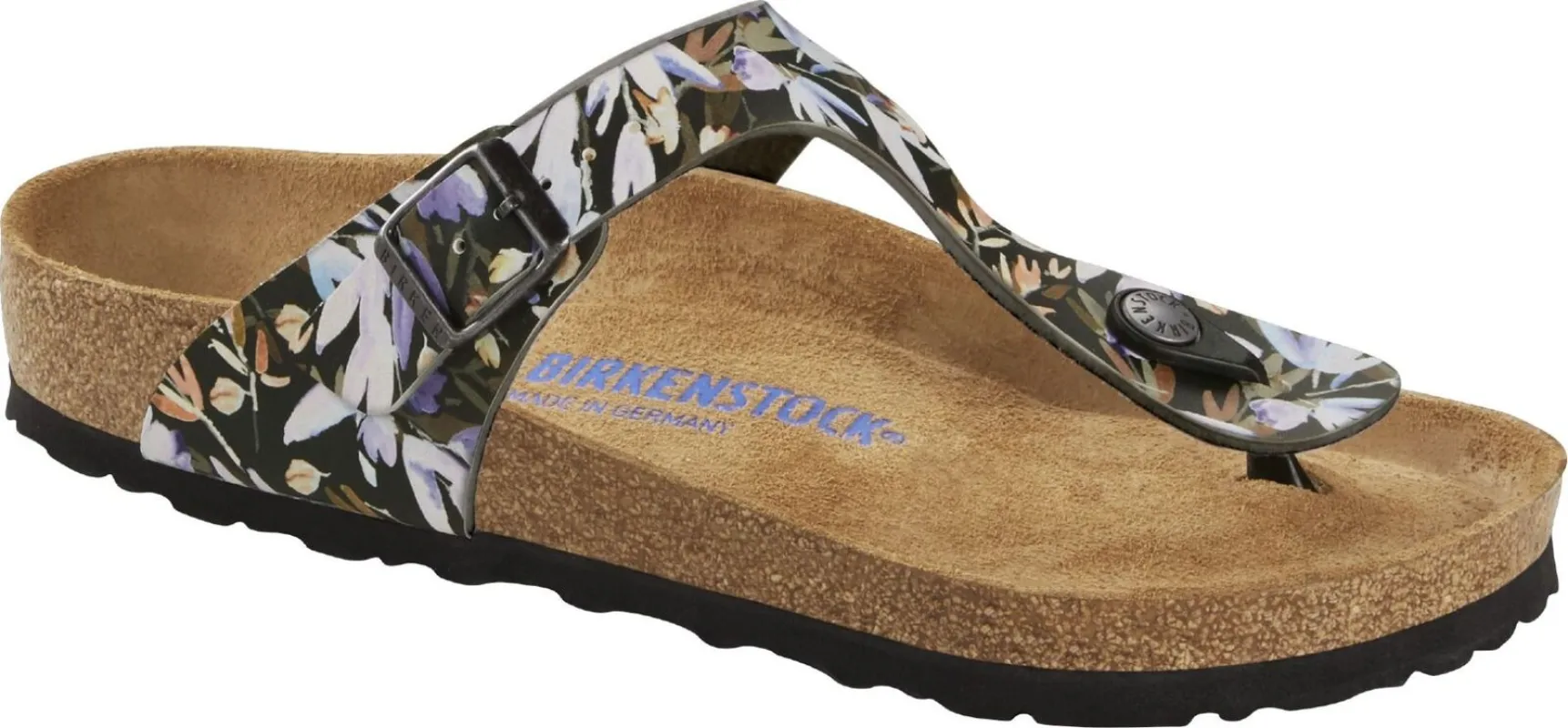 Birkenstock Gizeh Soft Footbed Birko-Flor Floral Fades Black sold by Zulily