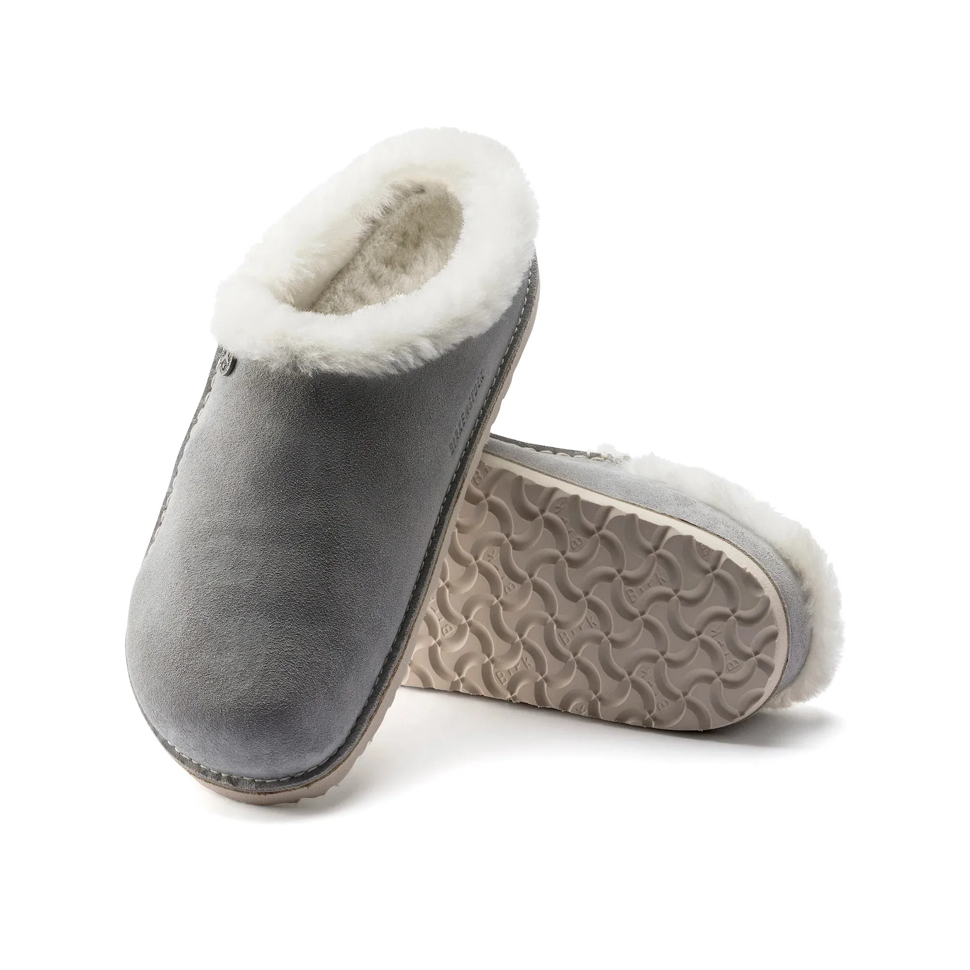 Birkenstock Zermatt Premium Suede Leather Concrete Grey Slippers sold by Zulily product image thumbnail 2