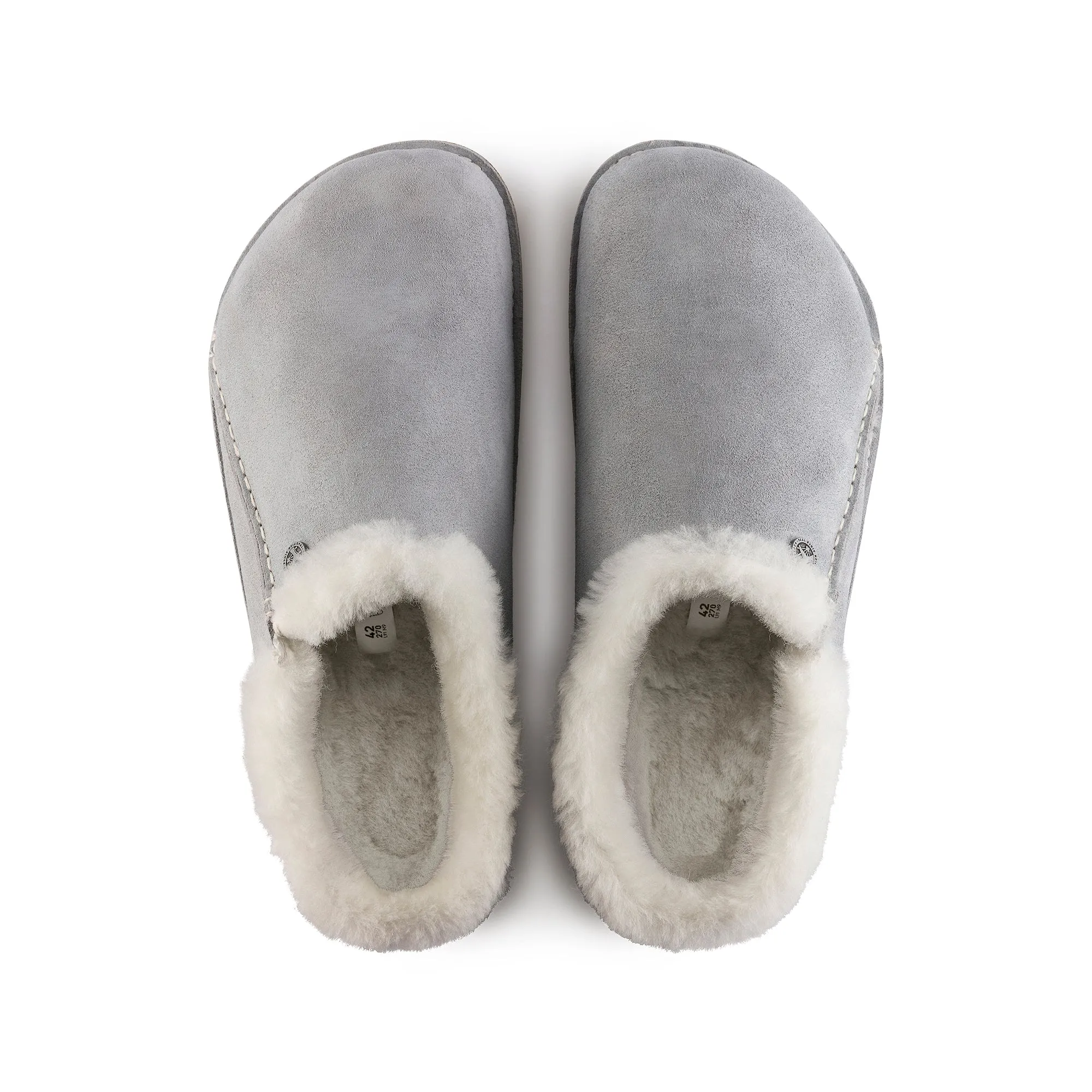 Birkenstock Zermatt Premium Suede Leather Concrete Grey Slippers sold by Zulily product image thumbnail 3