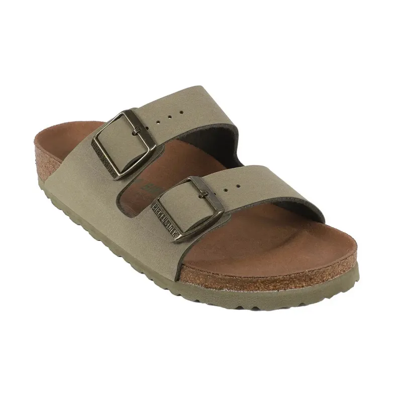 Birkenstock Arizona Vegan Birkibuc Khaki Sandals sold by Zulily
