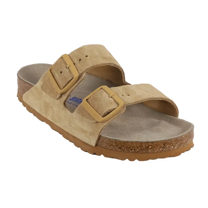 Birkenstock Arizona Suede Leather Latte Cream Sandals sold by Zulily