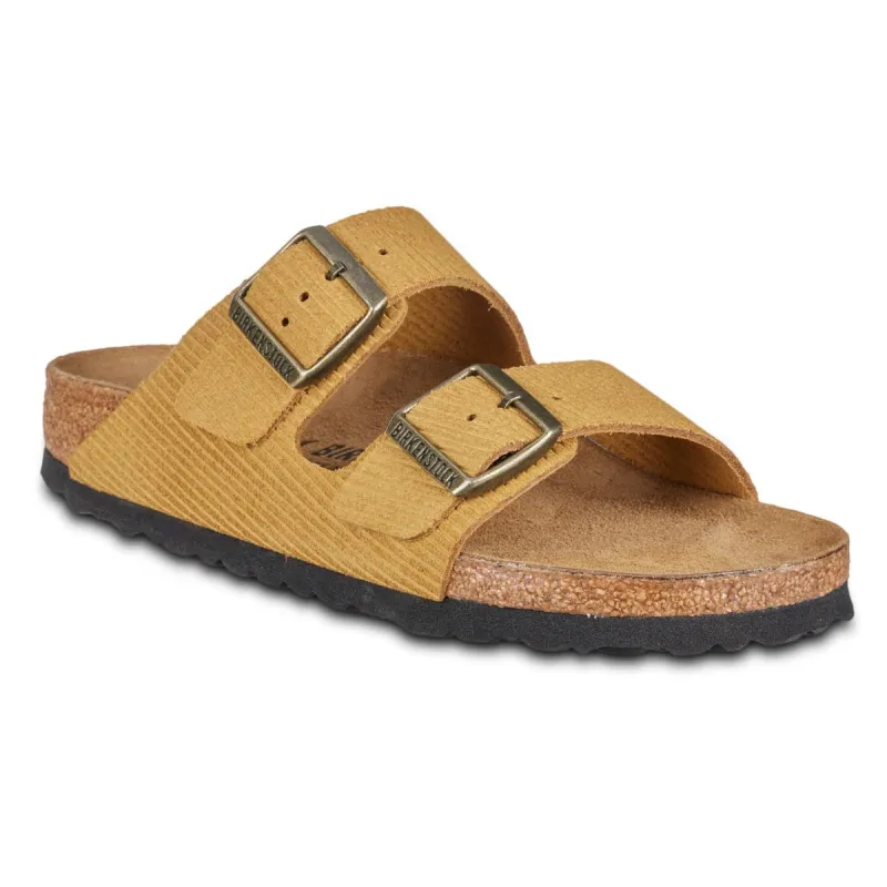 Birkenstock Arizona Suede Embossed Corduroy Cork Brown Sandals sold by Zulily