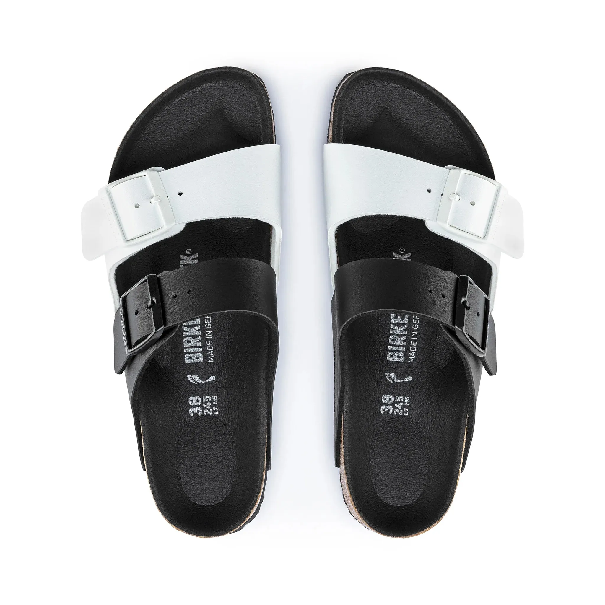 Birkenstock Arizona Split Birko-Flor Black / White Sandals sold by Zulily product image thumbnail 3