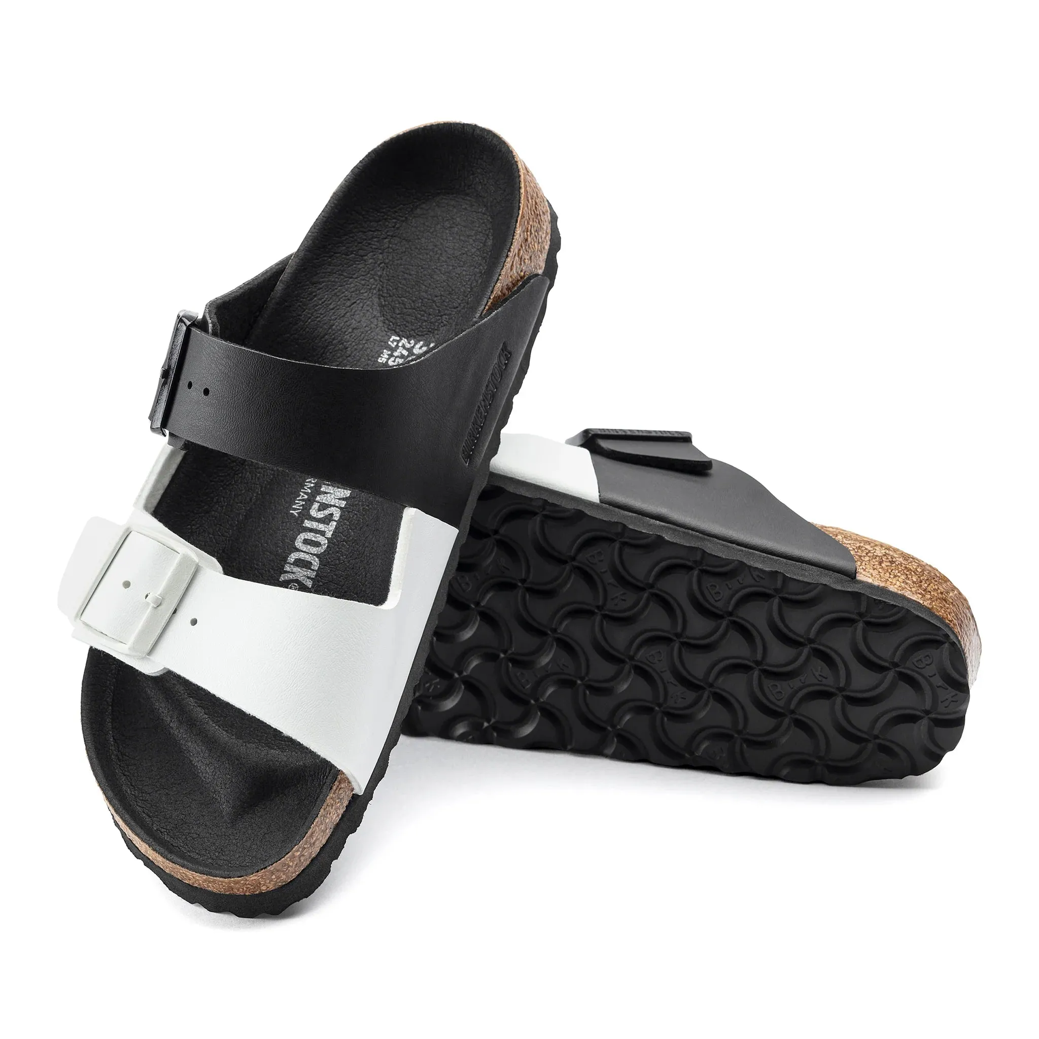 Birkenstock Arizona Split Birko-Flor Black / White Sandals sold by Zulily product image thumbnail 2