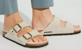 Birkenstock Arizona Rivet Wool Eggnog Sandals sold by Zulily
