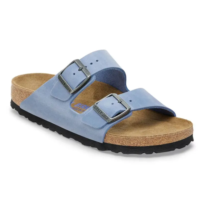Birkenstock Arizona Soft Footbed Oiled Leather Blue Sandals sold by Zulily