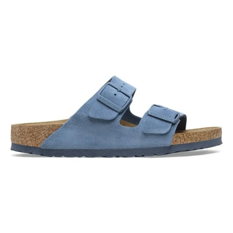 Birkenstock Arizona Soft Footbed Suede Leather Light Blue Sandals sold by Zulily