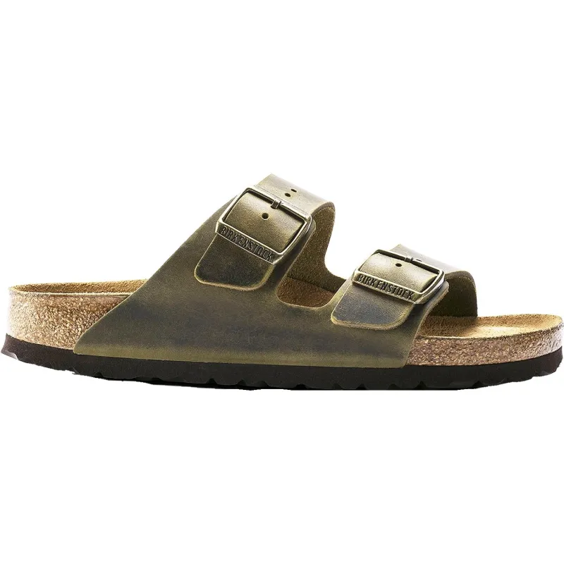 Birkenstock Arizona Soft Footbed Oiled Leather Jade Sandals sold by Zulily