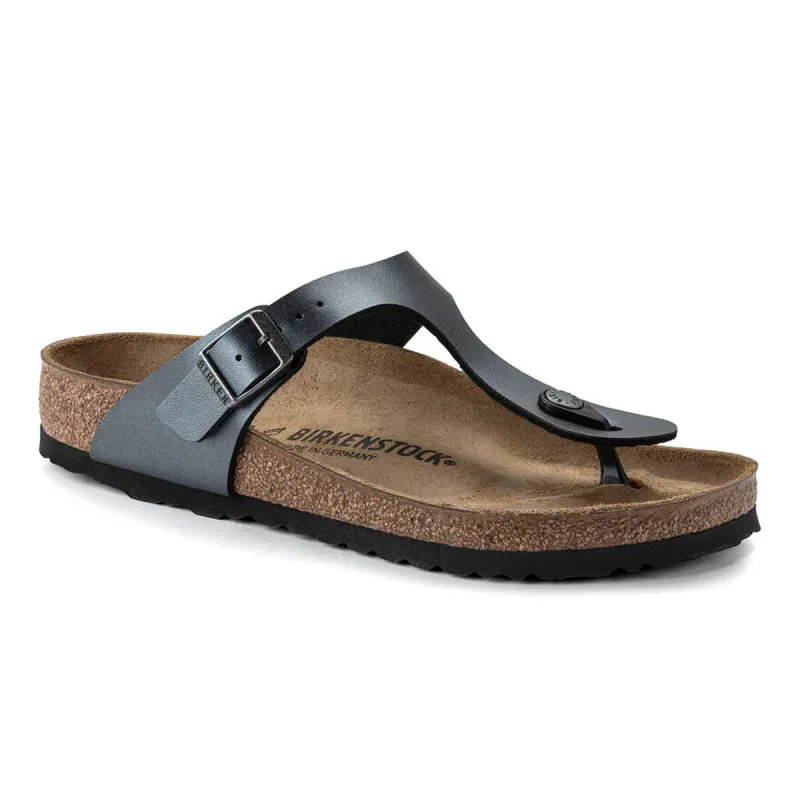Birkenstock Gizeh Birko-Flor Metallic Black Sandals sold by Zulily