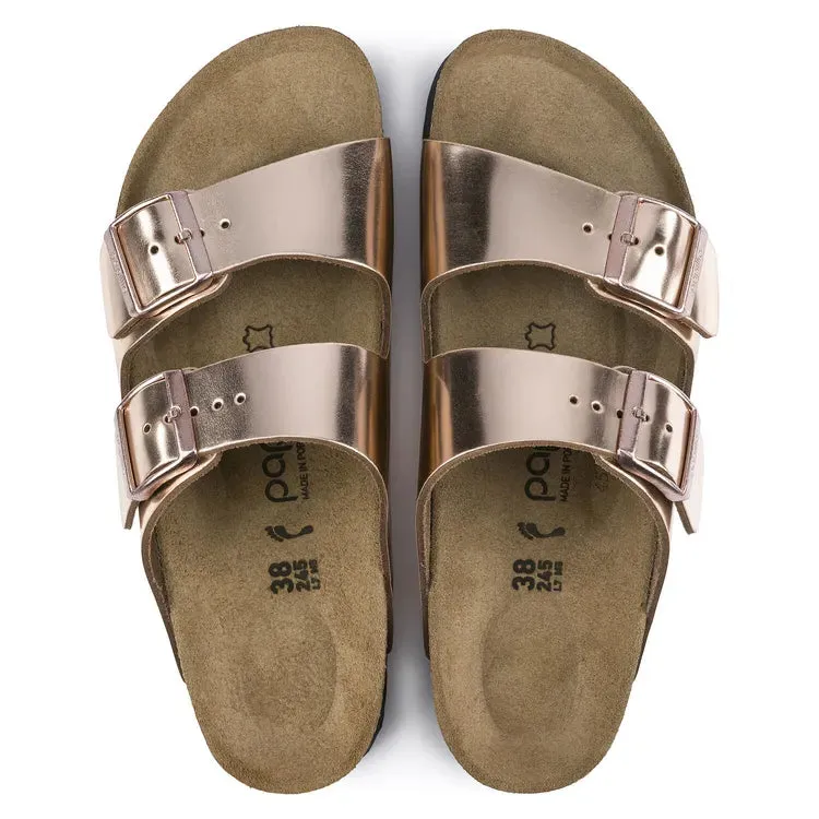 Birkenstock Women's Arizona Platform Leather Metallic Copper Sandals sold by Zulily product image thumbnail 3