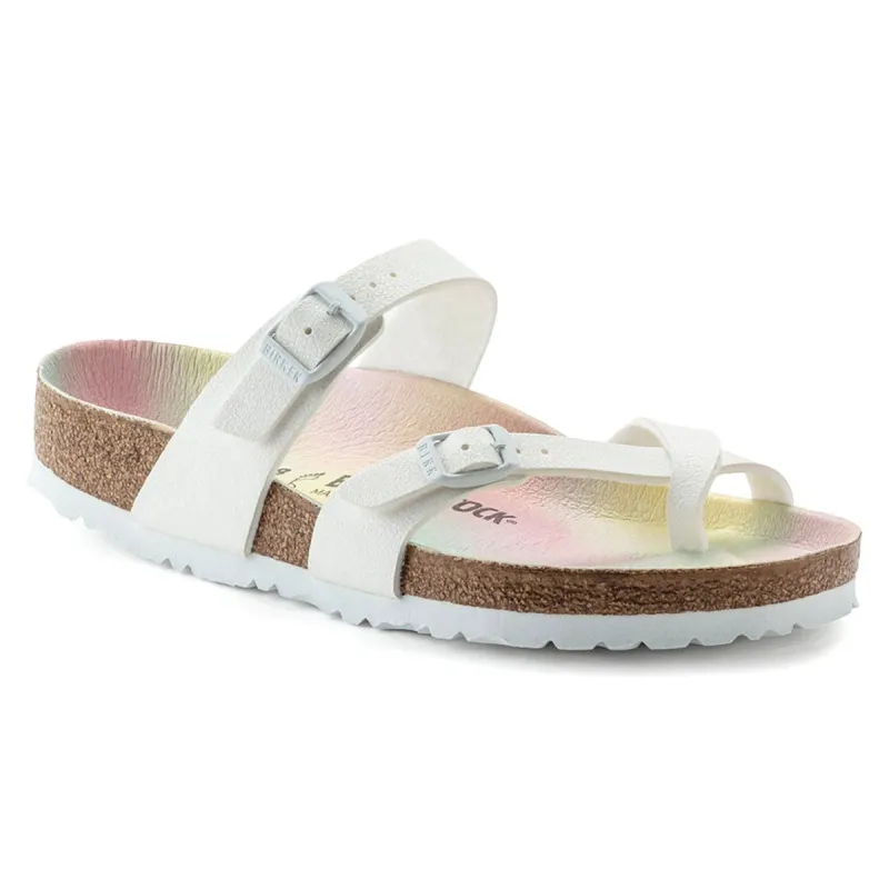 Birkenstock Women's Mayari Vegan Birko-Flor Nubuck White Sandals sold by Zulily