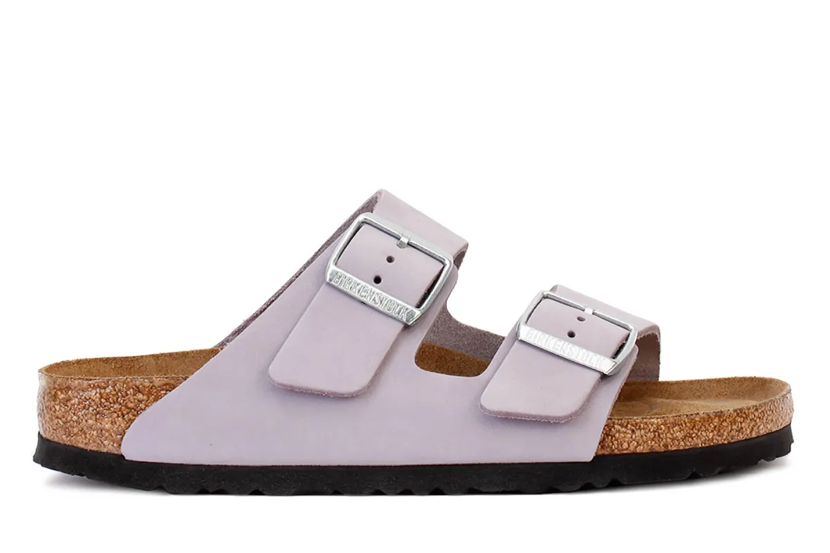 Birkenstock Arizona Soft Footbed Nubuck Leather Purple Fog Sandals sold by Zulily