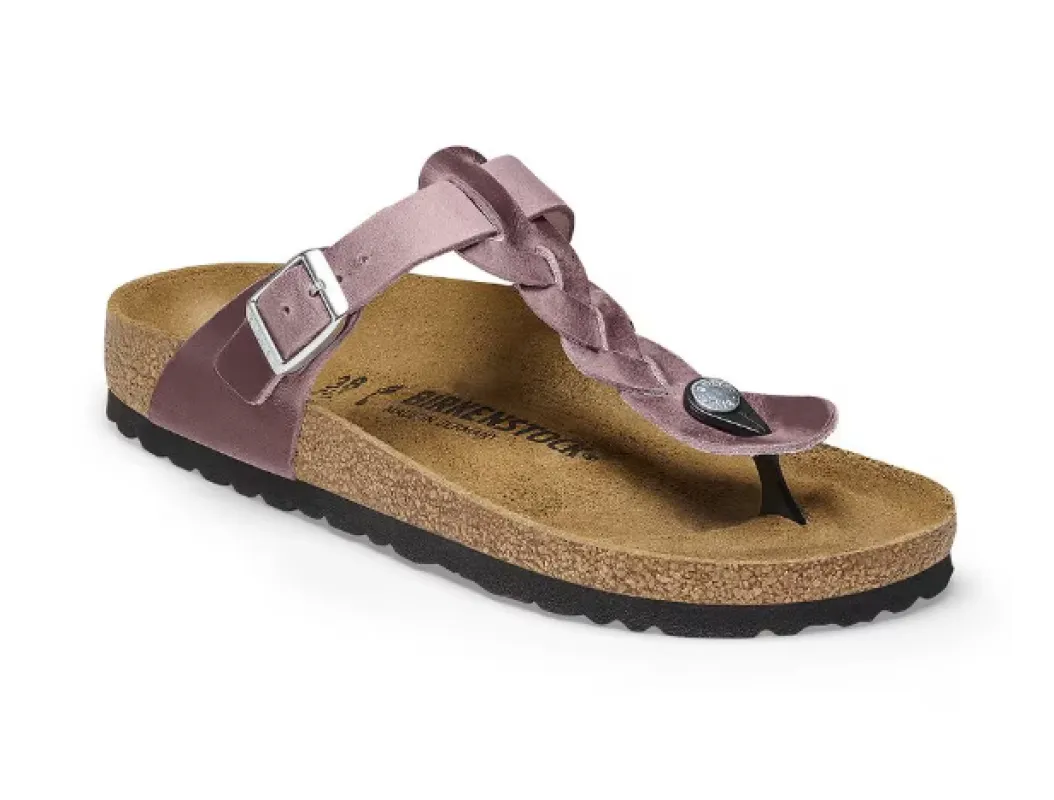 Birkenstock Gizeh Braided Oiled Leather Lavender Sandals sold by Zulily