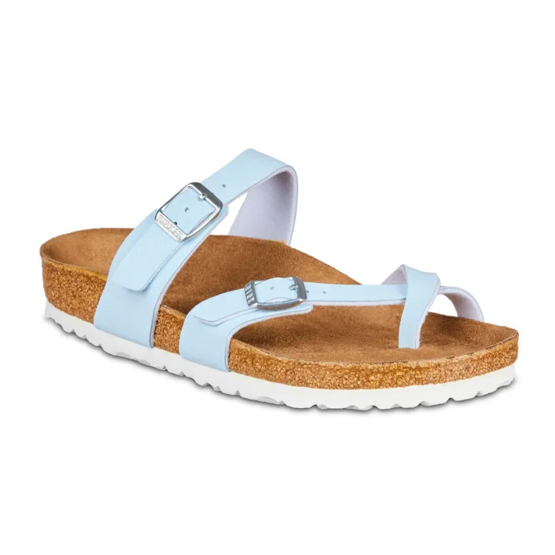 Birkenstock Women's Mayari Birko-Flor Leather Brushed Sky Sandals sold by Zulily