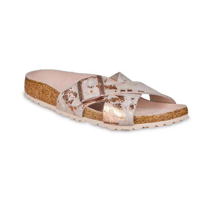 Birkenstock Women's Siena Suede Leather Vintage Metallic Rose Copper Sandals sold by Zulily