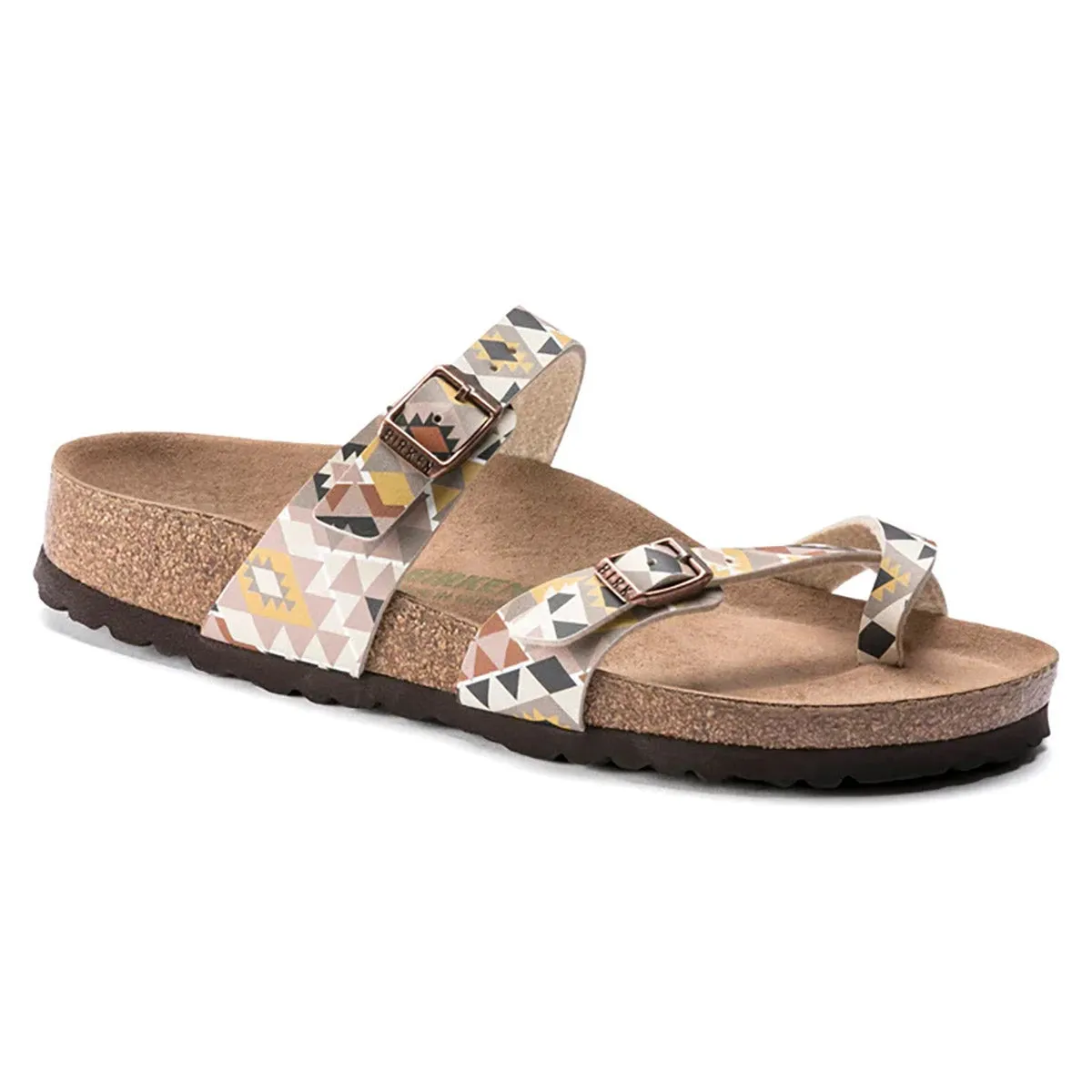 Birkenstock Women's Mayari Vegan Birko-Flor Printed Mocha Sandals sold by Zulily