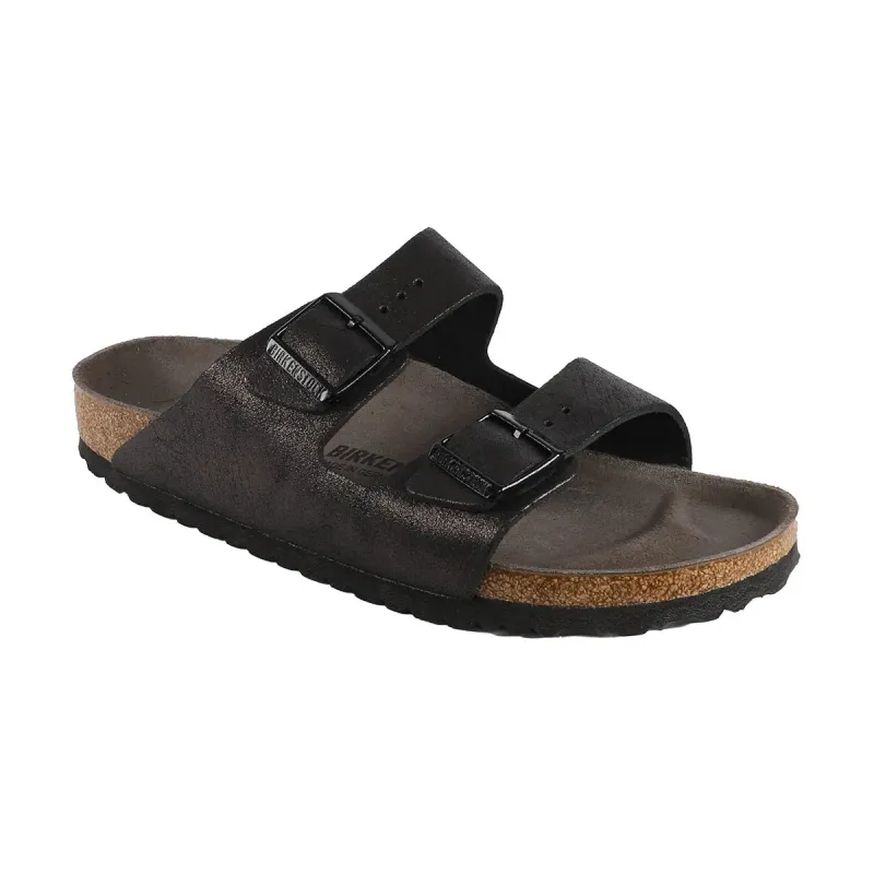 Birkenstock Arizona Suede Leather Washed Metallic Antique Black Sandals sold by Zulily