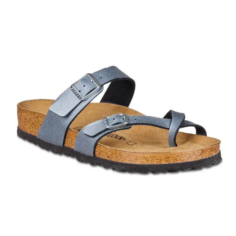 Birkenstock Women's Mayari Birko-Flor Icy Metallic Anthracite Sandals sold by Zulily