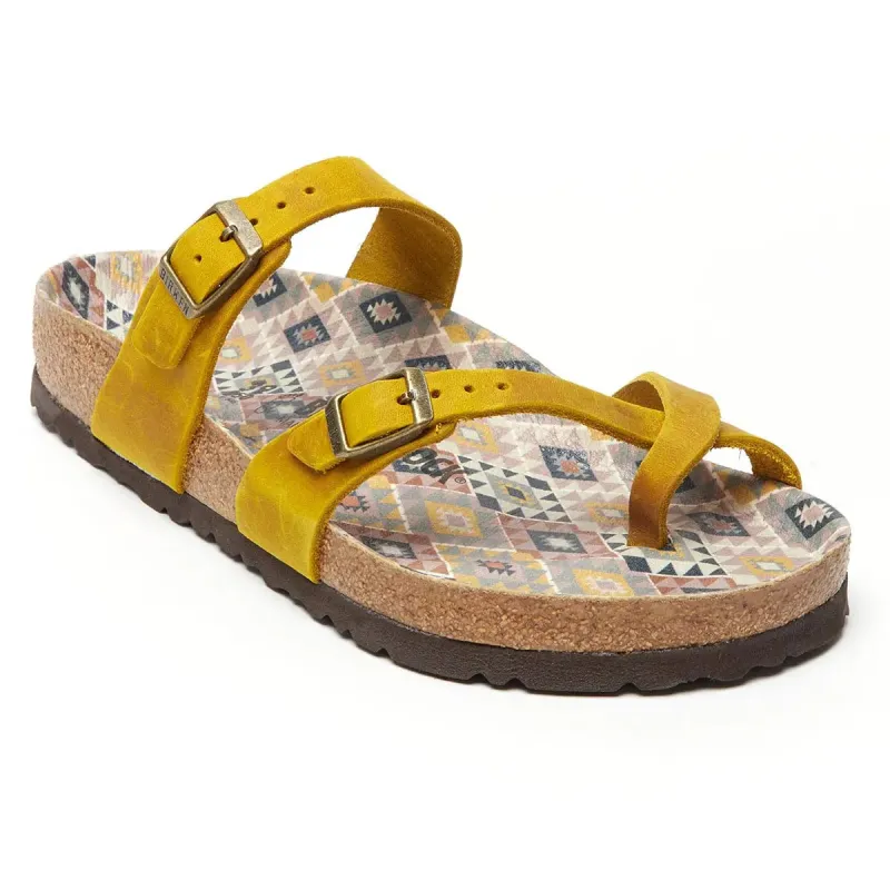 Birkenstock Women's Mayari Oiled Leather Ochre Sandals sold by Zulily