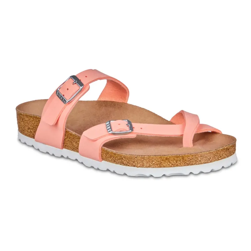 Birkenstock Women's Mayari Vegan Birko-Flor Brushed Flamingo Sandals sold by Zulily