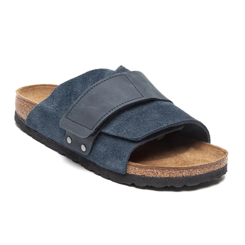 Birkenstock Kyoto Suede Leather Navy Sandals sold by Zulily