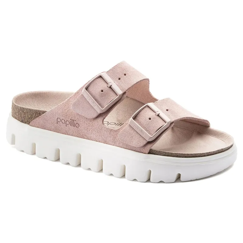 Birkenstock Women's Arizona Platform Suede Leather Soft Pink Sandals sold by Zulily