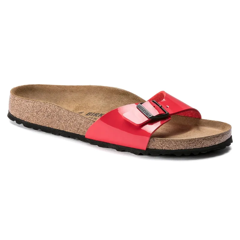 Birkenstock Madrid Birko-Flor Patent Cherry Sandals sold by Zulily
