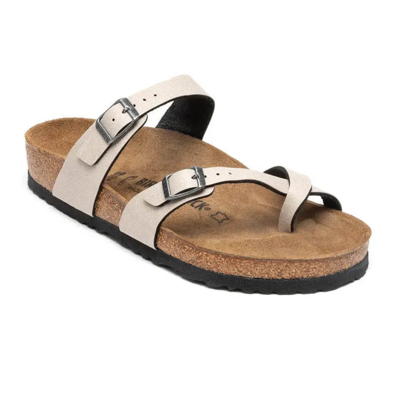 Birkenstock Women's Mayari Birko-Flor Pull Up Stone Sandals sold by Zulily