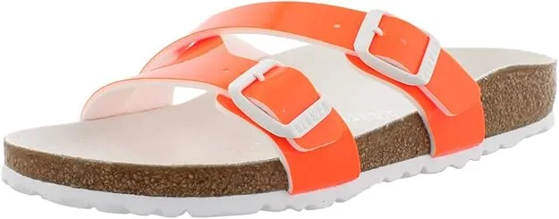 Birkenstock Women's Yao Balance Birko-Flor Patent Neon Orange Sandals sold by Zulily product image thumbnail 2