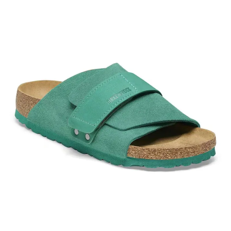 Birkenstock Kyoto Nubuck/Suede Leather Green Sandals sold by Zulily