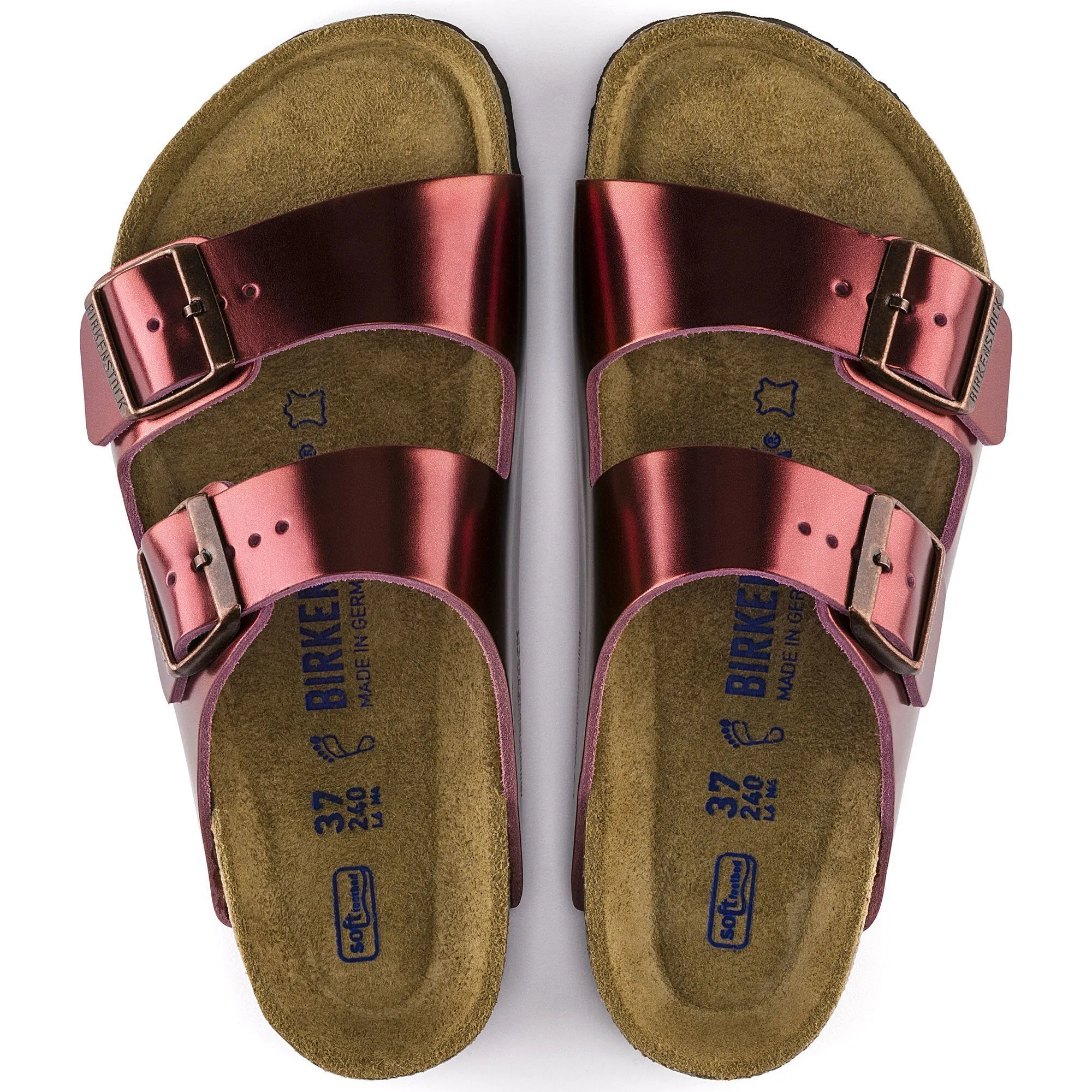 Birkenstock Women's Arizona Platform Leather Metallic Dark Tourmaline Sandals sold by Zulily product image thumbnail 2